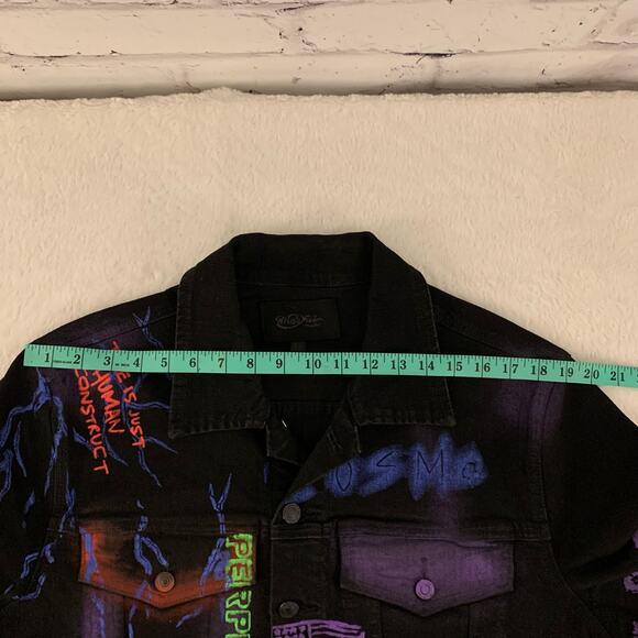 Mac Keen Destroy ADULTS ONLY Graffiti Men's Denim Jacket Size X-Large - Picture 6 of 9